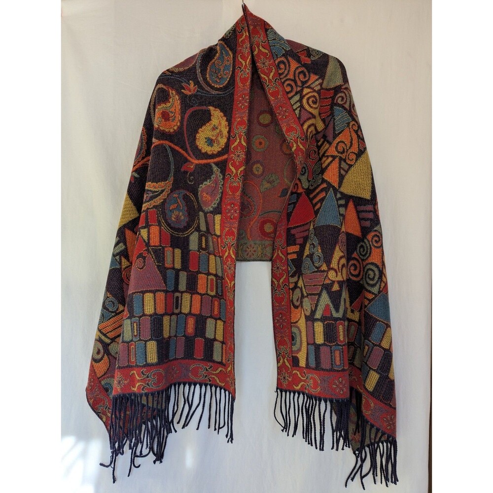 Ultra Soft Cashmere Feel Scarf Shawl Wrap w/Tassels Multicolor 25"x 76"